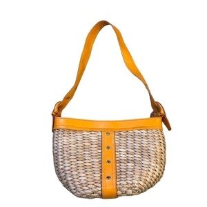 Maggi B Hobo Style Straw Purse Butter Yellow Cottagecore Boho Peppy Y2K Summer‎